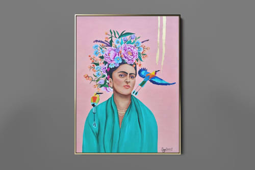 "The flight of the motmot" from the Empowered Collection 202 | Oil And Acrylic Painting in Paintings by Maya Corona. Item made of canvas & synthetic
