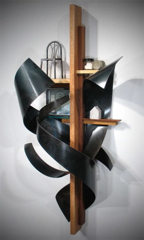 Eyes Closed, Breath Held | Sculptures by Craig Robb. Item composed of wood and steel in contemporary or modern style