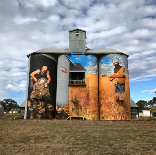 Weethalle Silo Art | Street Murals by Heesco. Item composed of synthetic