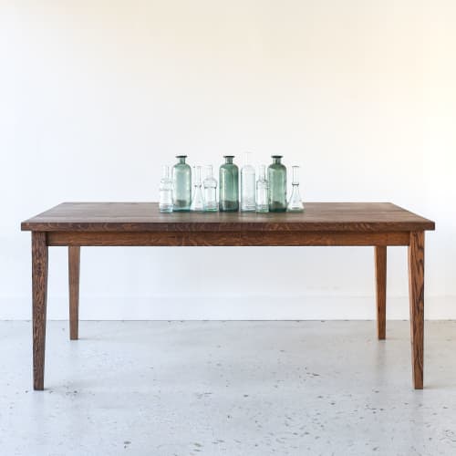 Slim Tapered Leg Dining Table | Tables by What We Make. Item composed of oak wood compatible with rustic and scandinavian style