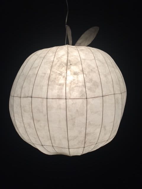 Apple Hanging Lamp | Pendants by Pedro Villalta. Item composed of steel and paper