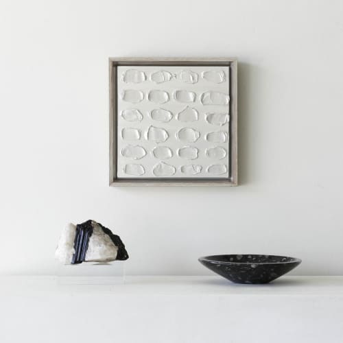 Collage Bianco Peral | Mixed Media by Kim Fonder | exhibit by aberson in Tulsa. Item composed of wood and synthetic