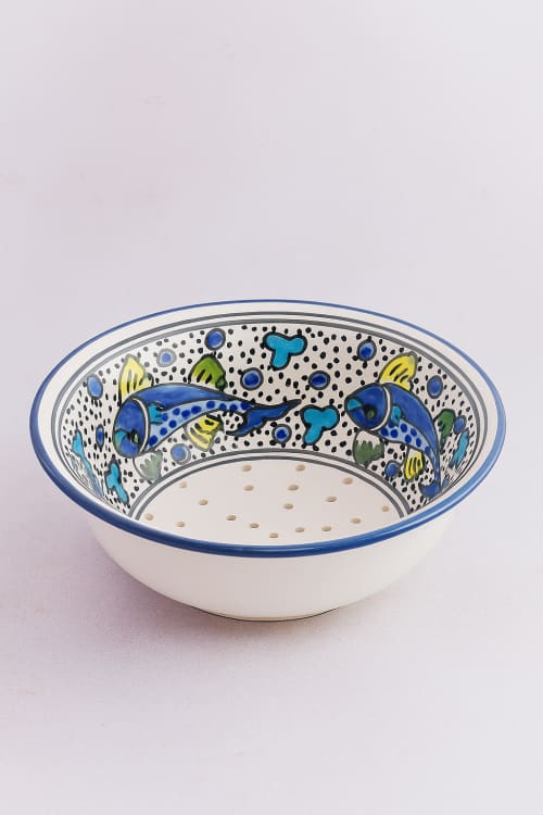 Blue Fish Berry Bowl | Dinnerware by TerraKlay. Item made of ceramic works with minimalism & mediterranean style