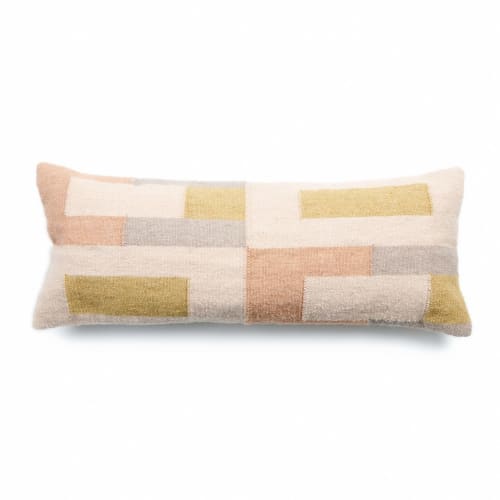 Shale Handloom Cotton Large Lumbar Pillow | Pillows by Studio Variously. Item composed of cotton compatible with contemporary and modern style