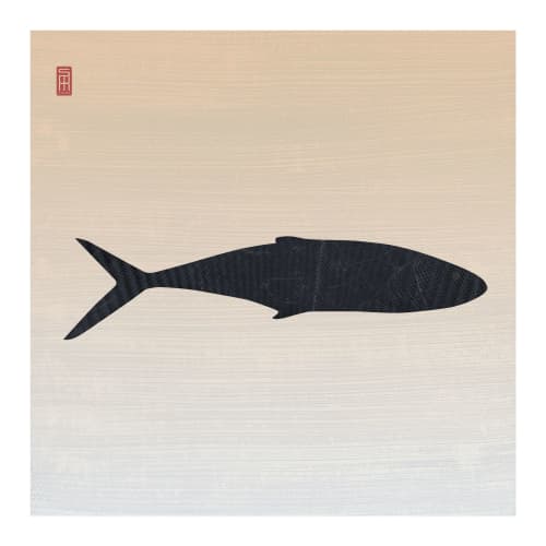 Ocean Fish Print from Series | Prints by Scott Woodward Meyers Art. Item composed of paper in mid century modern or contemporary style