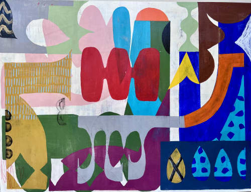 Mirage | Oil And Acrylic Painting in Paintings by Paula Saslow, Copper Rose Art. Item works with contemporary style