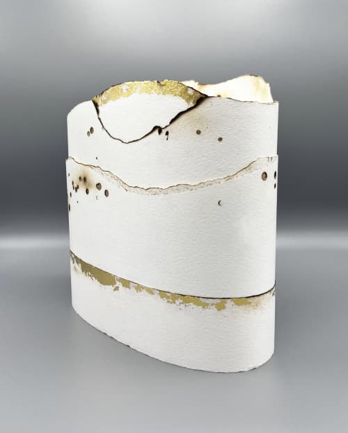 Torched, No. 1. (for hotel lobby commission) | Mixed Media by Kelly M O'Brien | PaperJoy Studio. Item composed of paper in minimalism or contemporary style