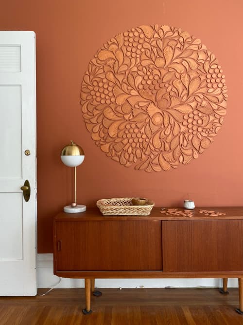 Terra Cotta Mandala | Wall Sculpture in Wall Hangings by Anastasia Tumanova. Item made of ceramic