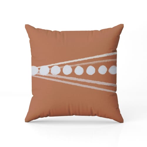Abstract Throw Pillow | Terracotta Rust Hues | Pillows by SewLaCo. Item made of linen works with boho & minimalism style