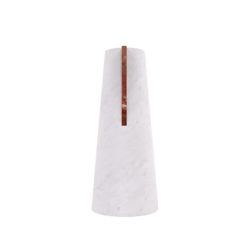 "Elara" Flower vase in White Carrara and red marble | Vases & Vessels by Carcino Design. Item composed of marble in minimalism or contemporary style