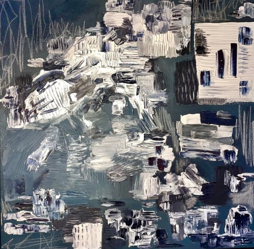 "frostbite" (sold) | Mixed Media in Paintings by VISCERAL HOME STUDIO. Item compatible with boho and mid century modern style