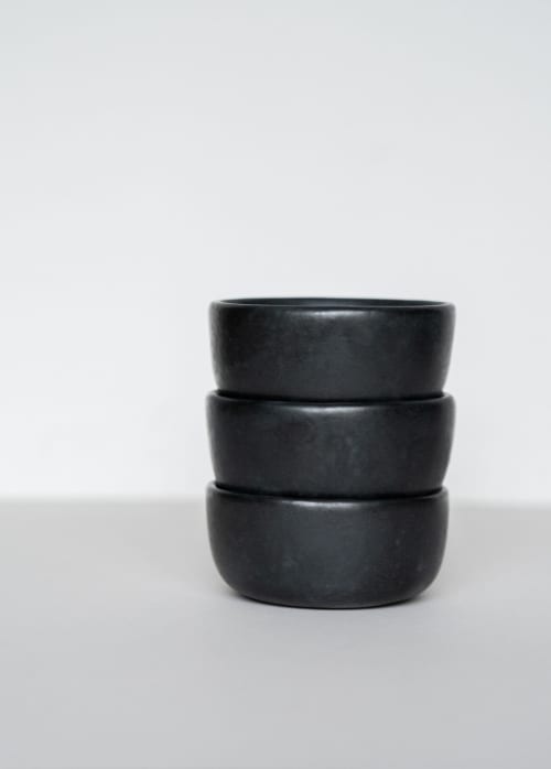 Black Matte Stoneware Mini Serving Bowl | Serveware by Creating Comfort Lab. Item made of stoneware
