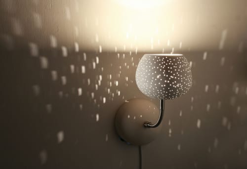 CLAYLIGHT SCONCE: Plug-in | Designer Ceramic Wall Lamp | Sconces by lightexture. Item composed of ceramic in boho or minimalism style