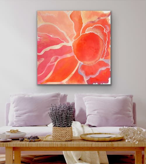 Hope Flower | Mixed Media by Catherine Détraves. Item made of canvas compatible with contemporary and eclectic & maximalism style