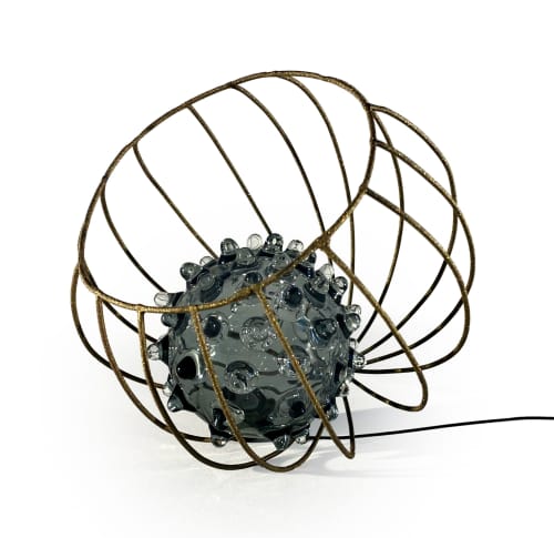 Glass Orb Table Lamp | Lamps by Claudine Gevry Studio. Item made of metal with glass