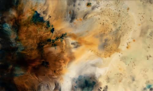 'GENESIS' - Luxury Epoxy Resin Abstract Artwork | Oil And Acrylic Painting in Paintings by Christina Twomey Art + Design. Item composed of synthetic