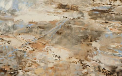 SOLD - PRIVATE COLLECTION: OCEAN SHORES FOG 2 | Oil And Acrylic Painting in Paintings by Betty Jo Costanzo. Item composed of canvas & synthetic