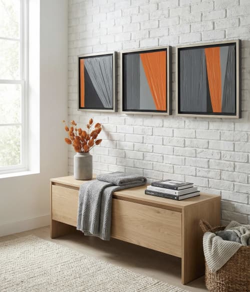 Abstract Art Contemporary Wall Decor, 3D Canvas Painting | Collage in Paintings by Sarmal Design. Item made of canvas with fiber works with boho & minimalism style