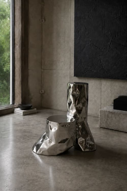 Steel Sculptural Chair — Tronco by Nitush Aroosh | Chairs by Nitush Aroosh. Item composed of steel in contemporary or eclectic & maximalism style