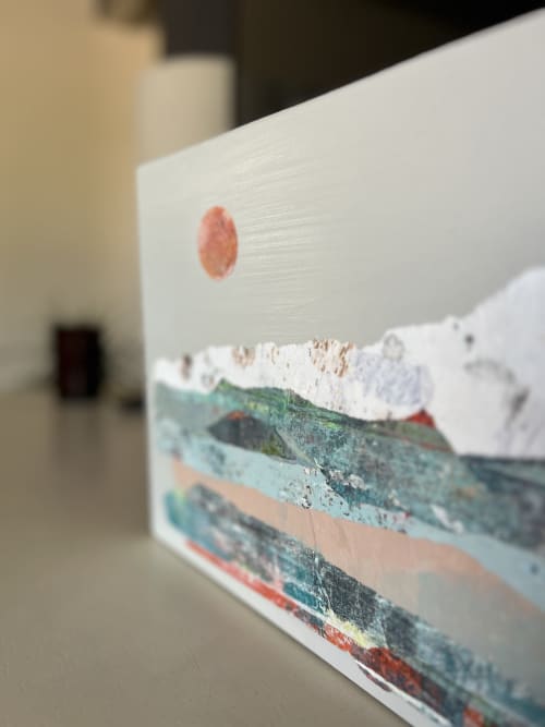 Meadows & Mountains Original Landscape | Mixed Media in Paintings by MELISSA RENEE fieryfordeepblue  Art & Design. Item made of birch wood works with boho & contemporary style