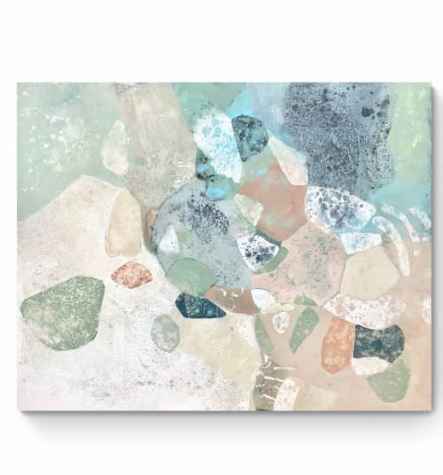 Small stones and clear water | Oil And Acrylic Painting in Paintings by Cristina Dalla Valentina. Item made of canvas works with contemporary & modern style