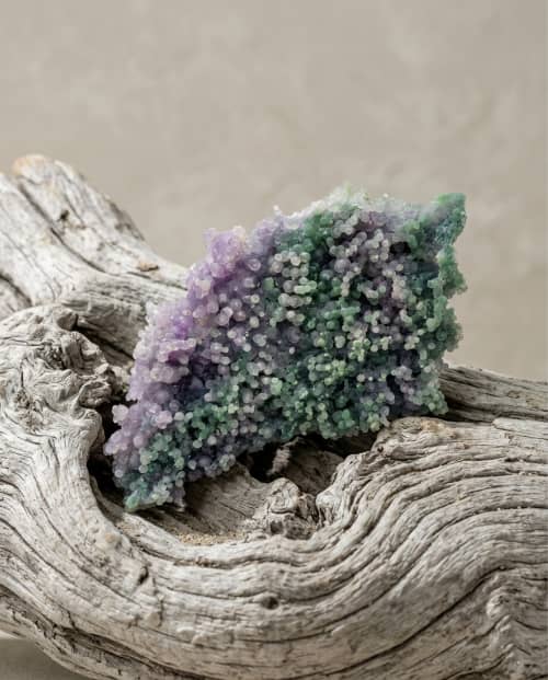The Moss Reverie | Bi-Color Botryoidal Agate Sculpture | Sculptures by STILLMANTLE. Item composed of stone in minimalism or contemporary style