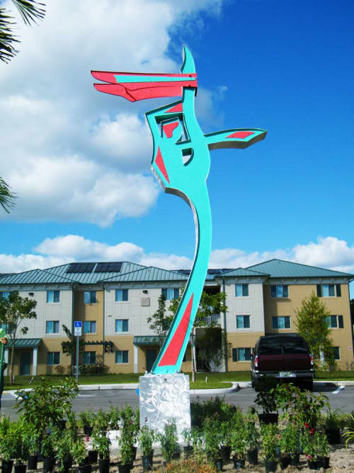 Grand Jete | Public Sculptures by Gus Lina Art. Item composed of aluminum and synthetic