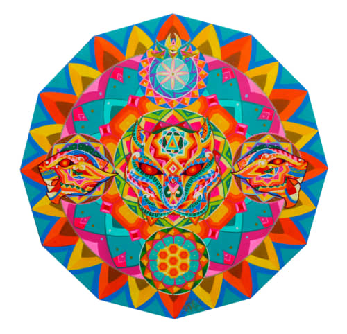 MNADALA JAGUAR | Oil And Acrylic Painting in Paintings by Frase Honghikuri. Item made of synthetic