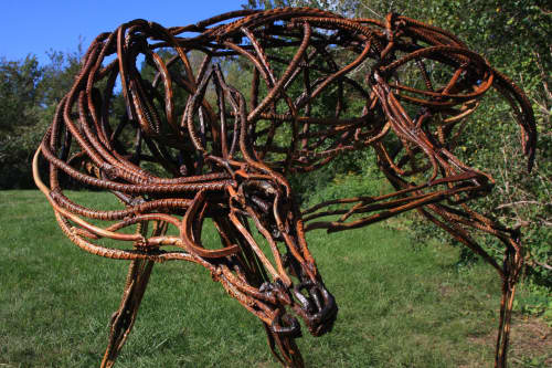 GLIMPSE: TEN WILDLIFE SCULPTURES | Public Sculptures by Wendy Klemperer Art Inc | Portland International Jetport in Portland. Item composed of steel