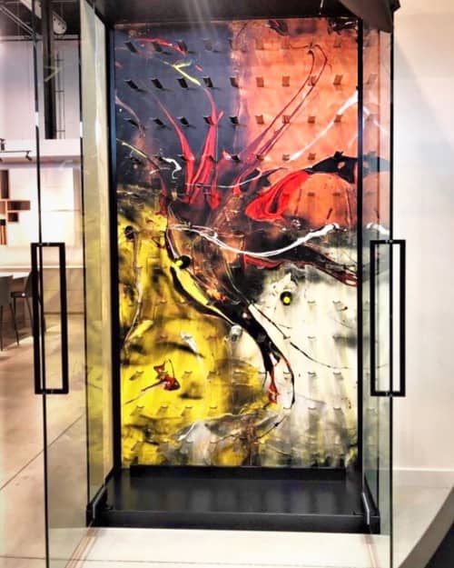 Custom Art Wine Cellar | Shelving in Storage by Galerie LISABEL | Tendances Concept in Montréal. Item made of glass