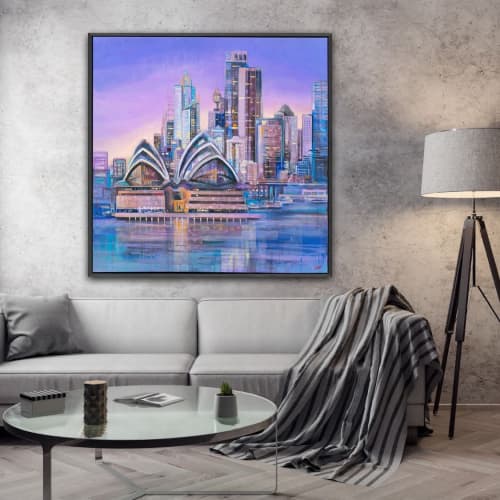 Dusk in Sydney - Fusion Print | Prints by Shazia Imran | AAD Art Gallery - Australian Art & Design in The Rocks. Item composed of paper