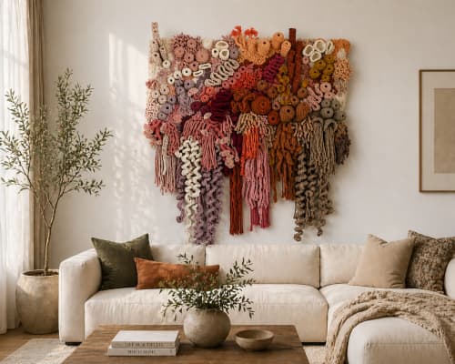 Burning Beneath the Tide | Macrame Wall Hanging in Wall Hangings by A Modern Take Fiber Art. Item composed of wood & cotton compatible with boho and coastal style