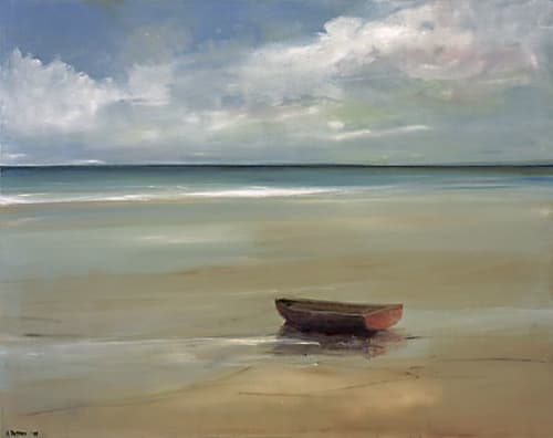 Anne Packard "On the Beach" | Oil And Acrylic Painting in Paintings by YJ Contemporary Fine Art. Item composed of canvas