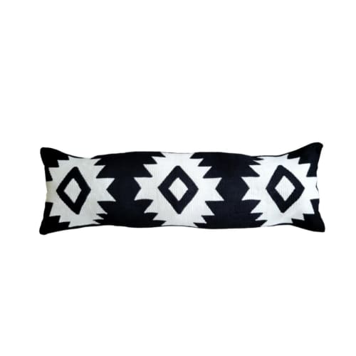 Rima Handwoven Extra Long Lumbar Pillow Cover | Cushion in Pillows by Mumo Toronto. Item made of cotton works with boho & minimalism style