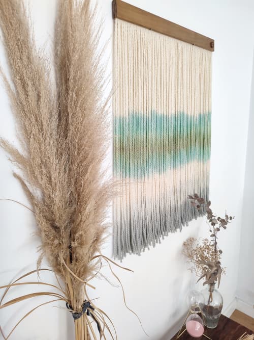 Jardin de Meditación | Tapestry in Wall Hangings by Pepita Topos Studio. Item composed of wood and wool in boho or minimalism style