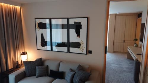 A Pause Between Breaths, 2020 | Mixed Media by Rod McIntosh | Nobu Hotel London Portman Square in London. Item made of paper