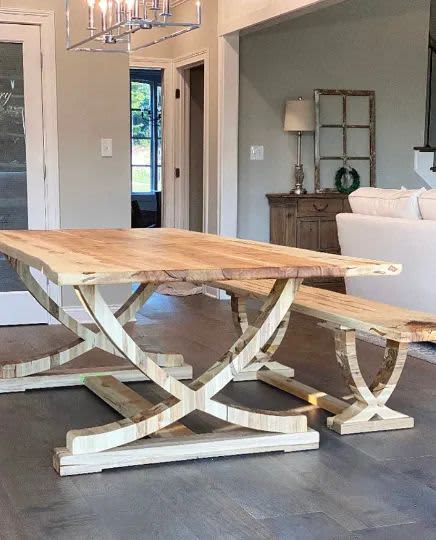The Crescent Dining Table | Tables by TRH Furniture. Item made of maple wood