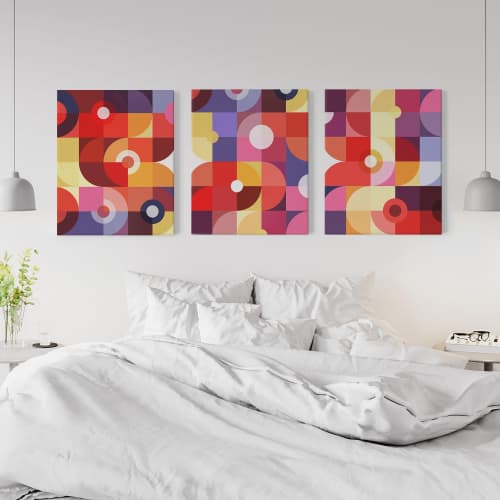 Mechanics of Color Canvas — 3 Canvas Print Set | Prints by Michael Grace & Co.. Item composed of canvas and paper