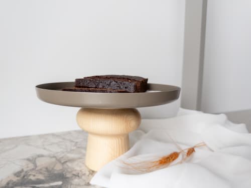 Trio B Serving Stand - 1 | Serveware by Foia. Item composed of wood & steel compatible with boho and contemporary style