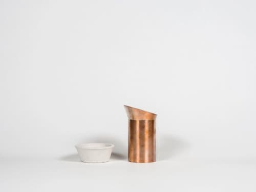 Rituali - medio | Jug in Vessels & Containers by gumdesign. Item made of copper with marble works with contemporary style