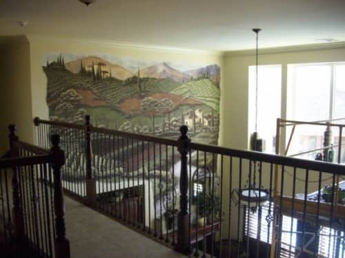 Tuscany Mural | Murals by Sheri Johnson-Lopez | Private Residence - Oklahoma City, OK in Oklahoma City. Item composed of synthetic