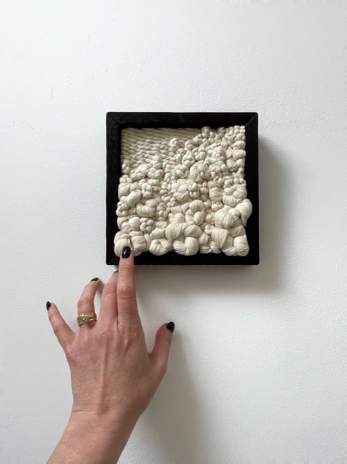 Woven wall art frame (Foam 006) | Tapestry in Wall Hangings by Elle Collins. Item made of oak wood & cotton compatible with minimalism and mid century modern style