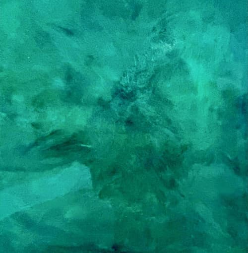Eternal Green Original Monochromatic Resin Abstract Painting | Oil And Acrylic Painting in Paintings by MELISSA RENEE fieryfordeepblue  Art & Design | Salon Platinum - Aliso Viejo, Orange County, CA in Aliso Viejo. Item composed of wood and synthetic in minimalism or contemporary style