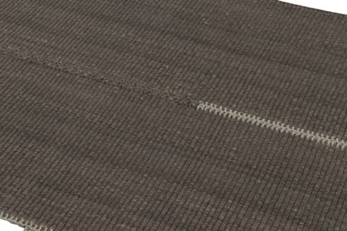 Rug & Kilim's Accent Kilim, Gray Textural Stripes with Beige | Area Rug in Rugs by Rug and Kilim