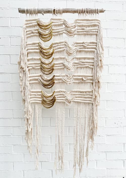 ‘Well Weathered’ Wall hanging | Tapestry in Wall Hangings by Lizzie DiSilvestro. Item composed of wood and fabric in boho or country & farmhouse style