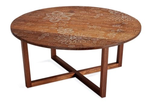 Nail Inlay Table No.42 | Coffee Table in Tables by Peter Sandback. Item composed of walnut compatible with minimalism and contemporary style