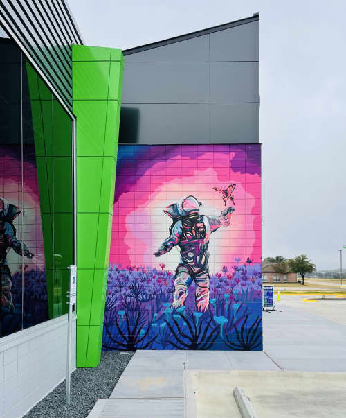 Galaxies Car Wash mural | Murals by Mike "Truth" Johnston | Galaxies Express Car Wash in Killeen. Item composed of synthetic