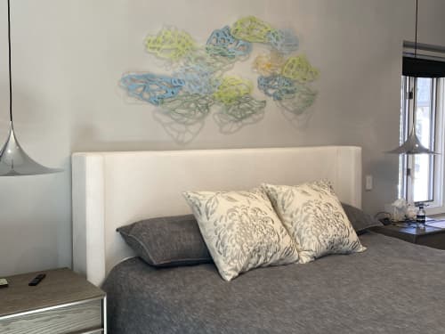Light Forms commissioned for a private residence bedroom | Wall Sculpture in Wall Hangings by Jane Guthridge. Item made of aluminum with synthetic