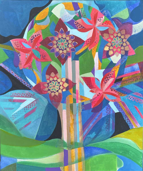 Tree of Life: Bloom | Oil And Acrylic Painting in Paintings by Christina Saj Fine Art and Design