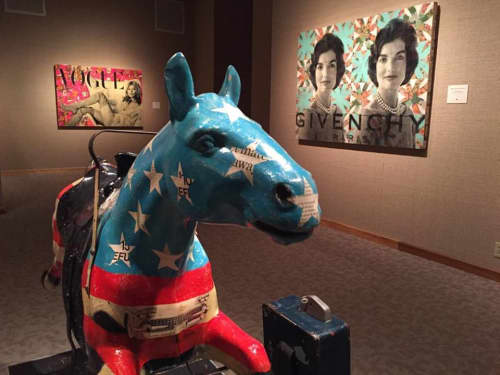 "Moonlight Butterfly" Jackie O | Mixed Media by Robert Mars | Evansville Museum in Evansville. Item made of wood with synthetic